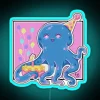 Neon Birthday Octopus Sign with Vibrant RGB Color Lighting Effect