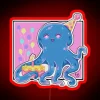 Vibrant RGB Neon Octopus Birthday Party Decor Wall Sign