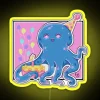 Neon birthday octopus decorations with colorful RGB LED lighting effects.