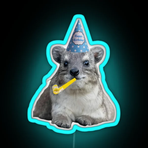 Birthday Rock Hyrax RGB Neon Sign