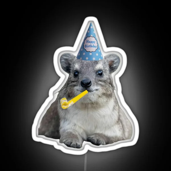 Birthday Rock Hyrax RGB Neon Sign