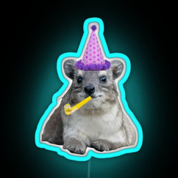 Birthday Rock Hyrax RGB Neon Sign