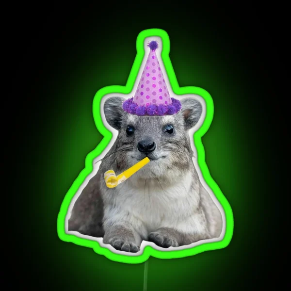Birthday Rock Hyrax RGB Neon Sign