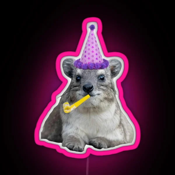 Birthday Rock Hyrax RGB Neon Sign