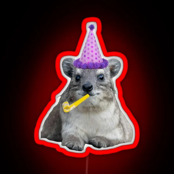 Birthday Rock Hyrax RGB Neon Sign