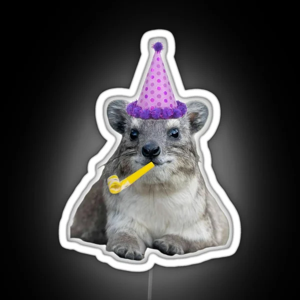 Birthday Rock Hyrax RGB Neon Sign