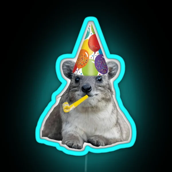Birthday Rock Hyrax RGB Neon Sign