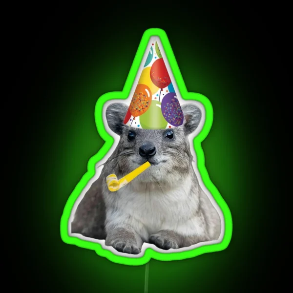 Birthday Rock Hyrax RGB Neon Sign