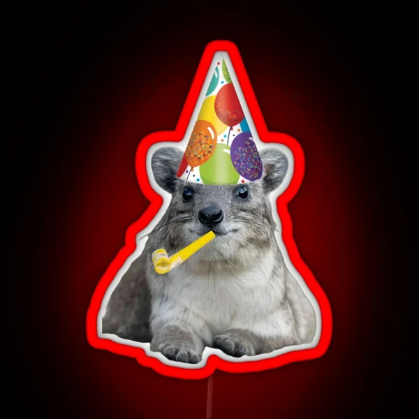 Birthday Rock Hyrax RGB Neon Sign