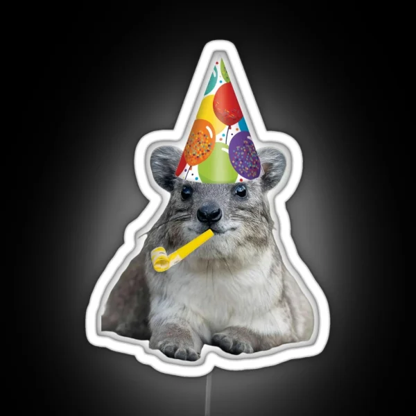 Birthday Rock Hyrax RGB Neon Sign