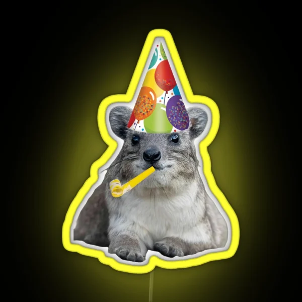 Birthday Rock Hyrax RGB Neon Sign