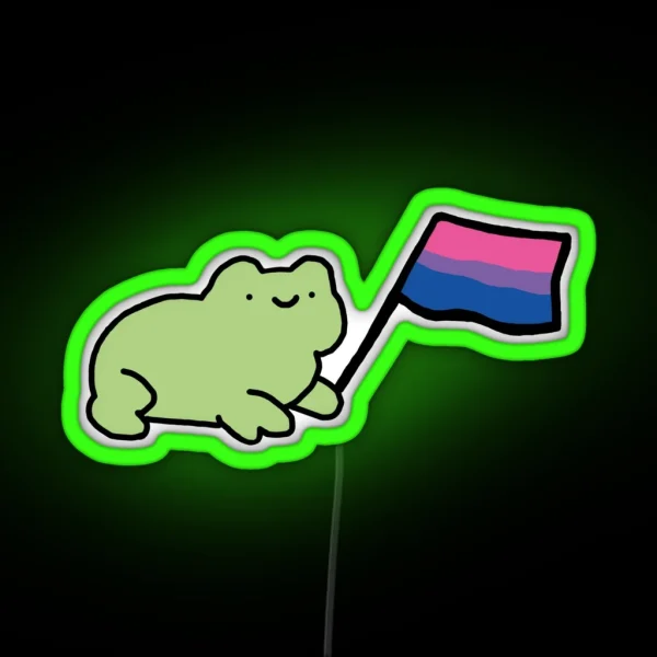 Bisexual Flag Frog RGB Neon Sign