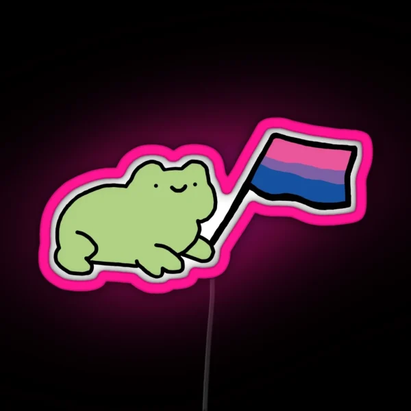 Bisexual Flag Frog RGB Neon Sign