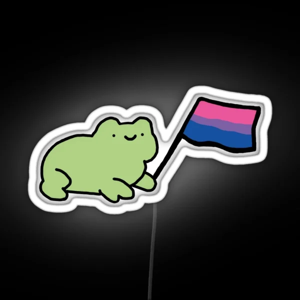 Bisexual Flag Frog RGB Neon Sign