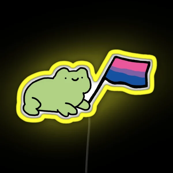 Bisexual Flag Frog RGB Neon Sign