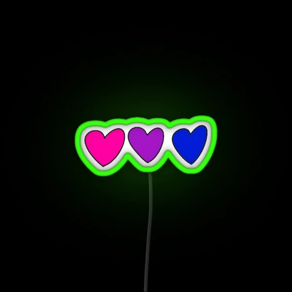 Bisexual Pride Flag Heart Led RGB Neon Sign