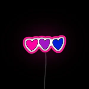 Bisexual Pride Flag Heart Led RGB Neon Sign