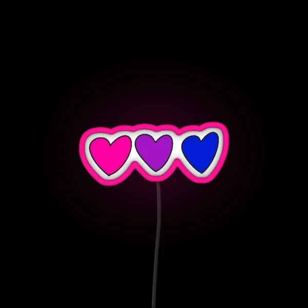 Bisexual Pride Flag Heart Led RGB Neon Sign