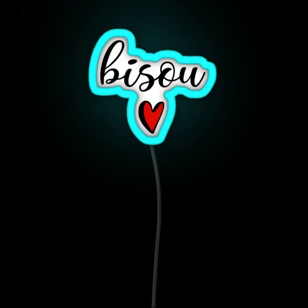 Bisou Kiss In French RGB Neon Sign
