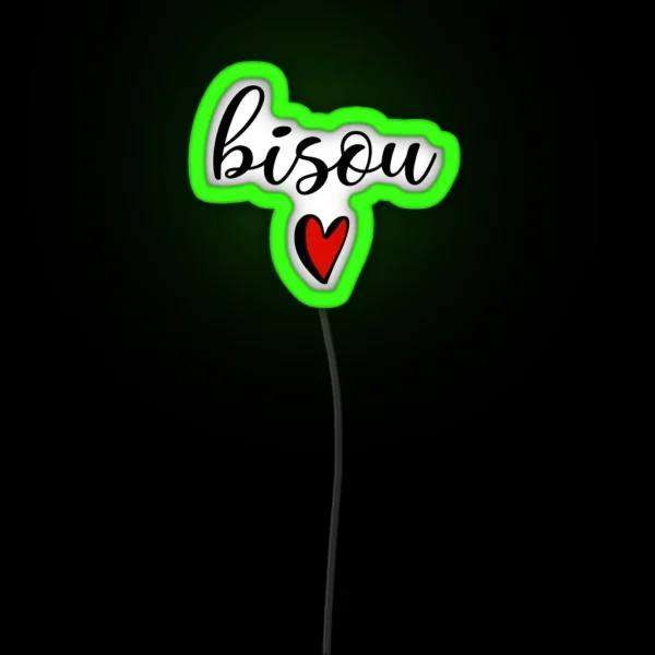 Bisou Kiss In French RGB Neon Sign