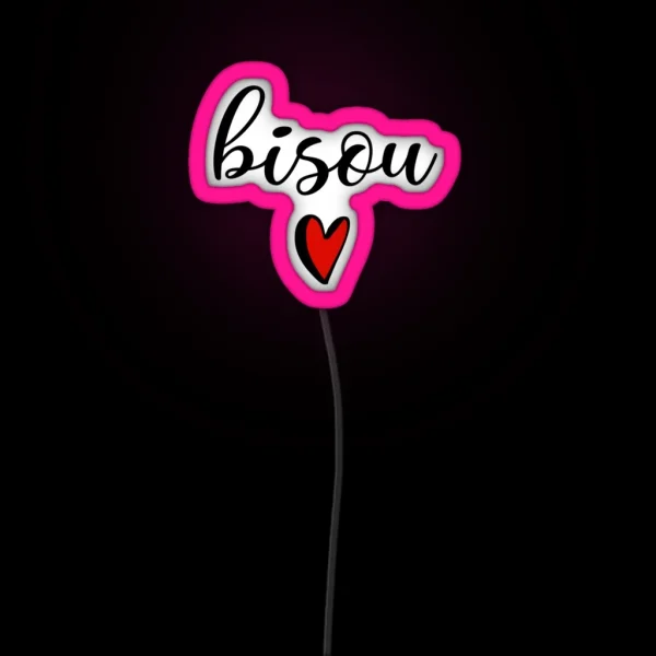 Bisou Kiss In French RGB Neon Sign