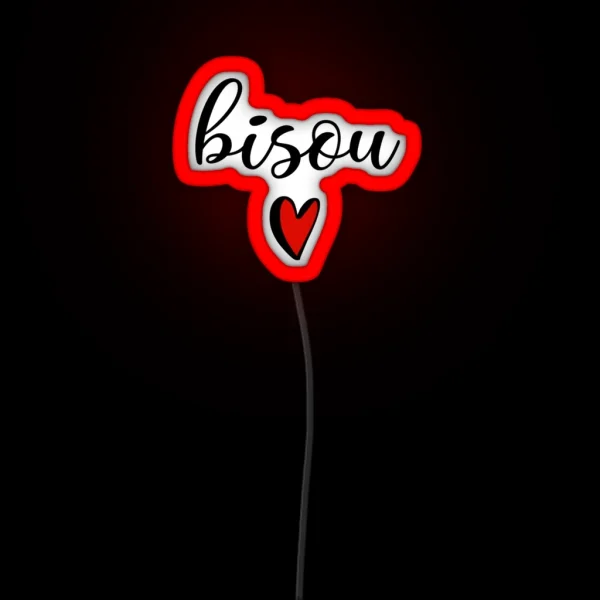 Bisou Kiss In French RGB Neon Sign