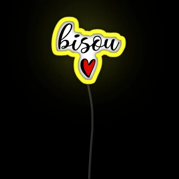 Bisou Kiss In French RGB Neon Sign