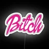 Vibrant RGB neon barbiecore inspired home decor lighting display.