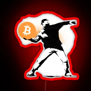 Bitcoin Banksy RGB Neon Sign