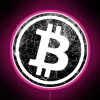 Vintage Cryptocurrency Pattern Design with RGB Neon LED Lighting Effects