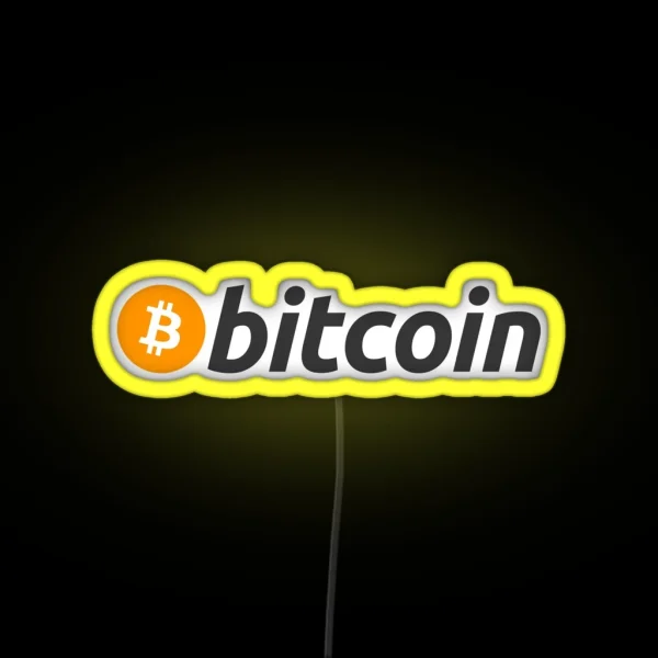Bitcoin BTC Original Logo RGB Neon Sign