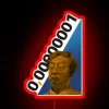 Enigmatic Founder of Bitcoin, Satoshi Nakamoto, in Neon Sign Display