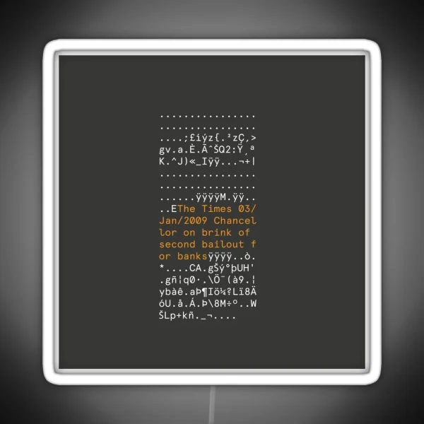 BITCOIN FIRST BLOCK RGB Neon Sign