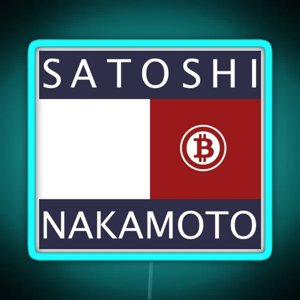 Bitcoin Satoshi Nakamoto RGB Neon Sign