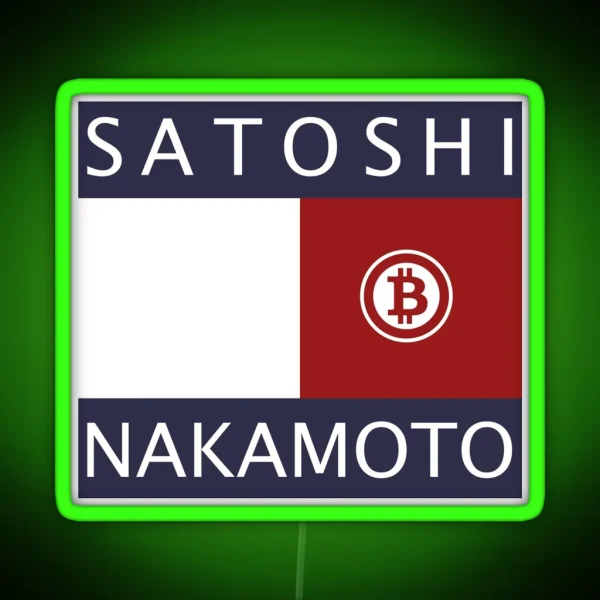 Bitcoin Satoshi Nakamoto RGB Neon Sign