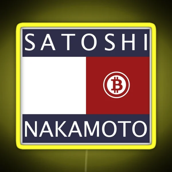 Bitcoin Satoshi Nakamoto RGB Neon Sign