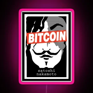 Bitcoin Satoshi Nakamoto RGB Neon Sign