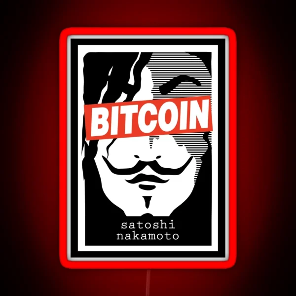 Bitcoin Satoshi Nakamoto RGB Neon Sign