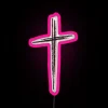 Black and pink minimalist Christian cross artistic RGB LED sign