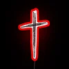 Neon Minimalist Christian Wall Decor with Black and Pink Accents