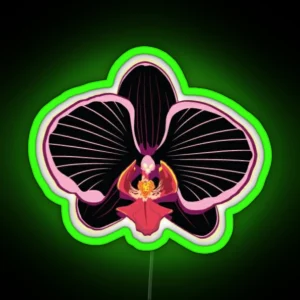 Black And Pink Orchid RGB Neon Sign