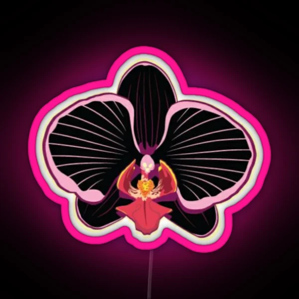 Black And Pink Orchid RGB Neon Sign