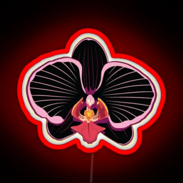 Black And Pink Orchid RGB Neon Sign