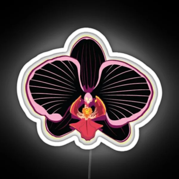 Black And Pink Orchid RGB Neon Sign