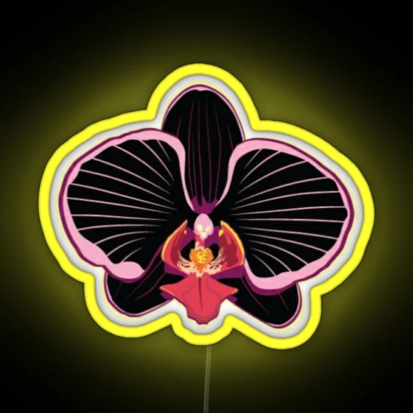 Black And Pink Orchid RGB Neon Sign