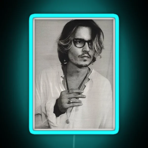 Black And White Johnny Depp RGB Neon Sign