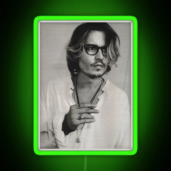 Black And White Johnny Depp RGB Neon Sign