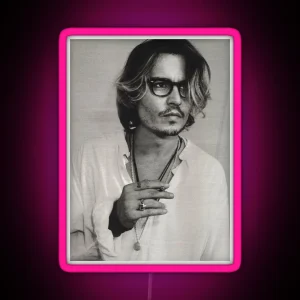 Black And White Johnny Depp RGB Neon Sign