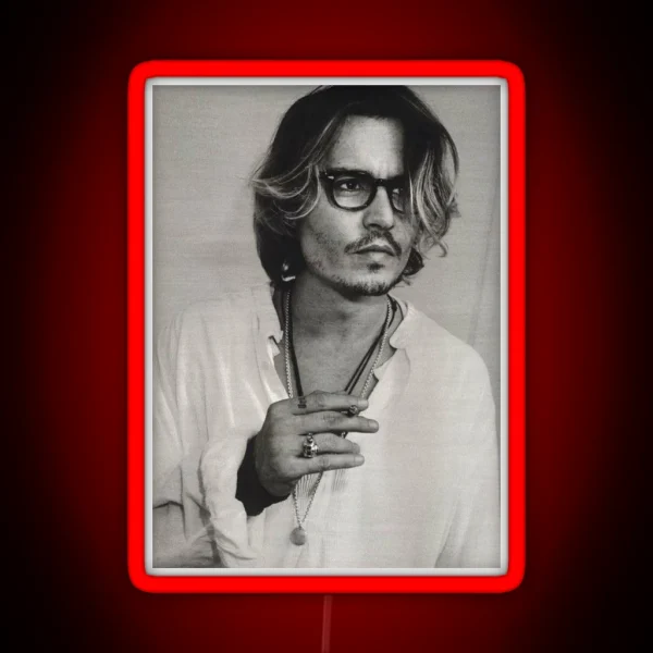 Black And White Johnny Depp RGB Neon Sign