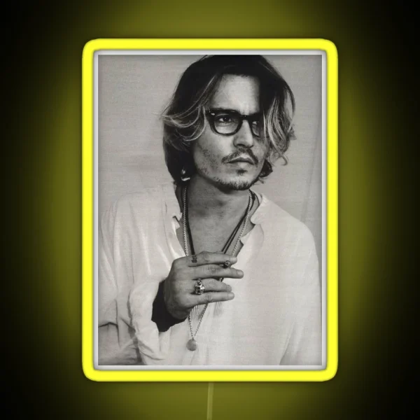 Black And White Johnny Depp RGB Neon Sign